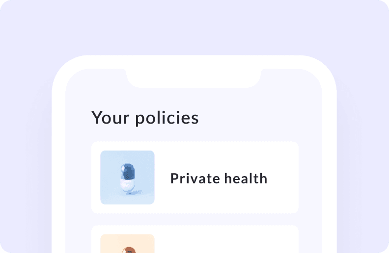 A preview of the Feather mobile app showing the "Your policies" section