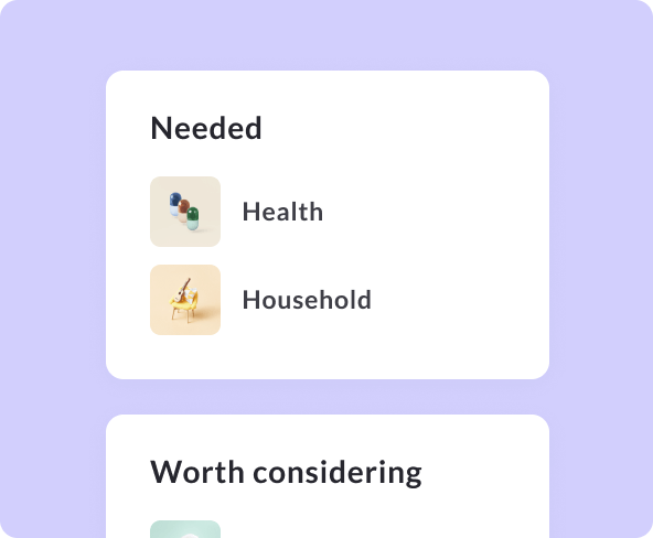 An illustrated preview of Feather's insurance recommendation tool