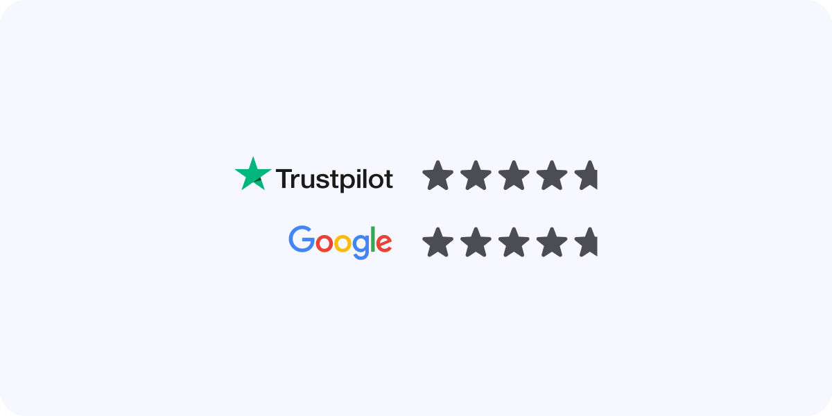 Feather's Trustpilot and Google review scores