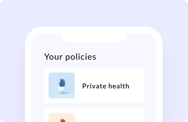 Your policies screen under the Feather's app