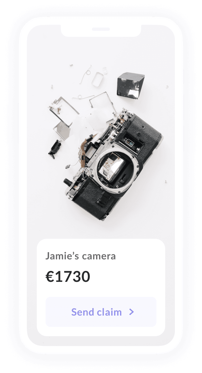 Graphic showing a broken camera and costs.