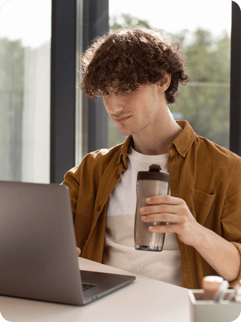 A man takes a look at his health insurance options.