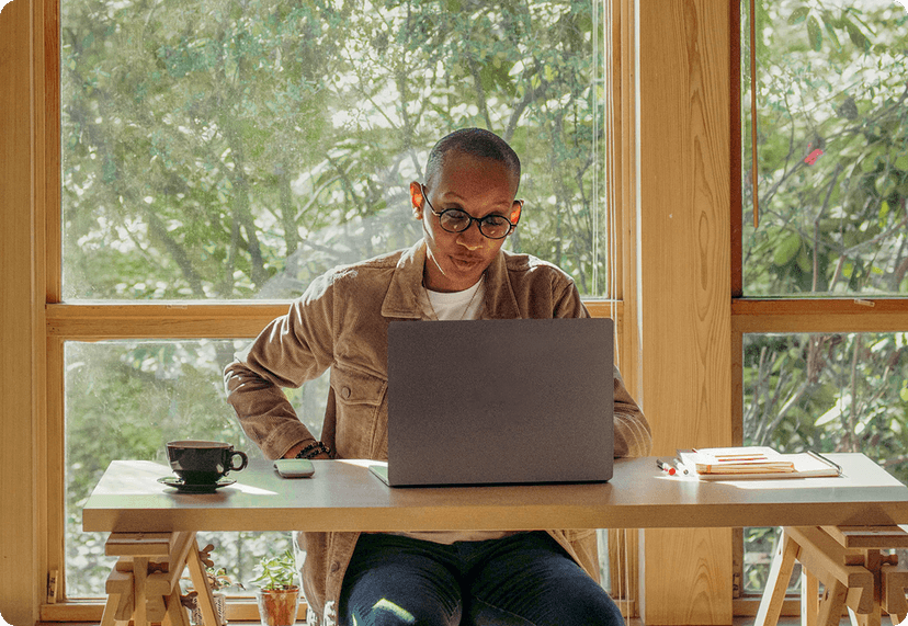 A person working from home in Italy.