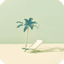 An icon showing a deck chair and a palm tree.