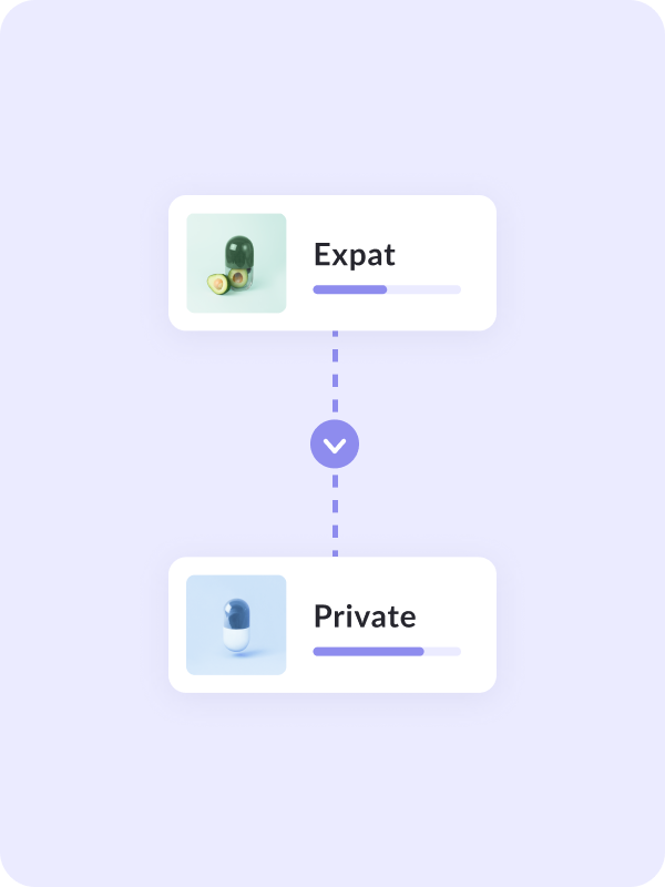 two connected icons