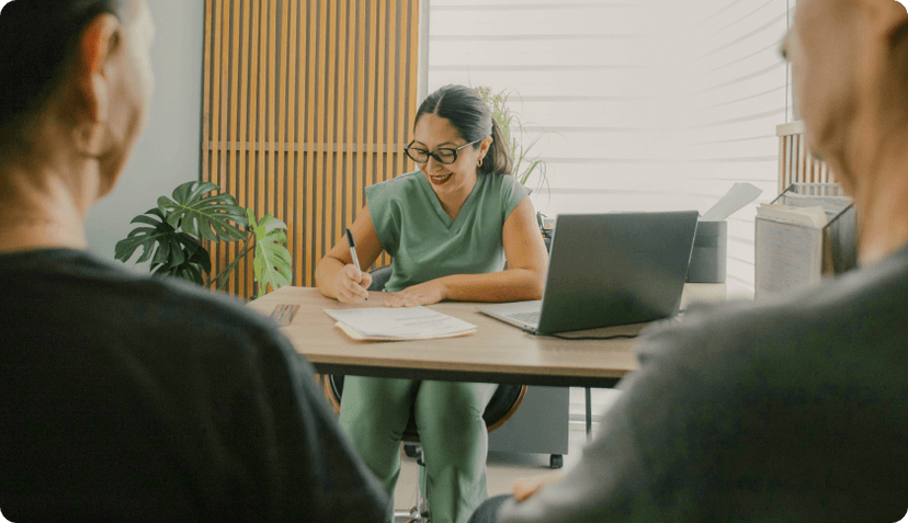 Doctor in Greece checking insurance coverage for expat patients