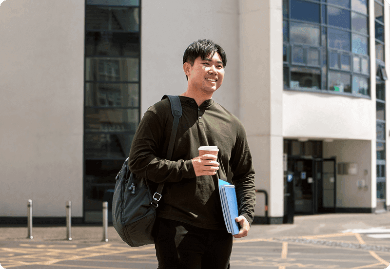 International student visiting a university in Belgium