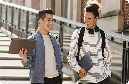 People walking and talking