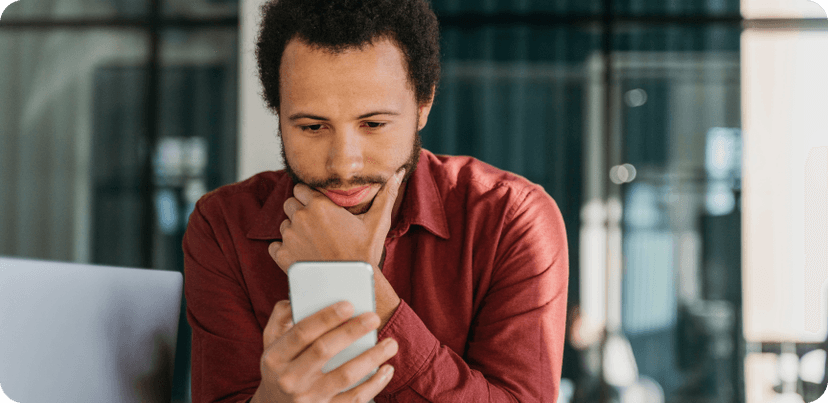 Man looking on phone