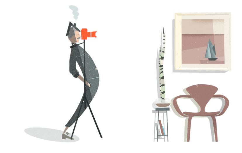 A graphic of the coming home brand.