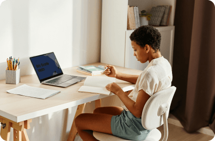 A child doing homework in France.