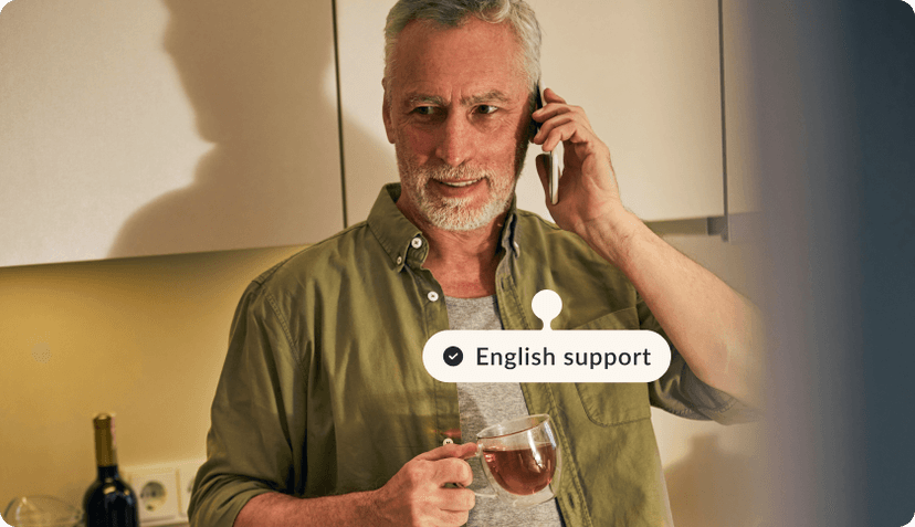 A man calling Feather support in English from Portugal.