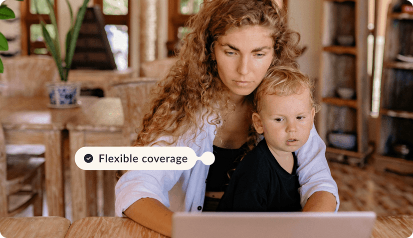 woman with her child