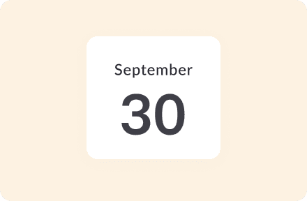 A calendar icon showing the date September 30.
