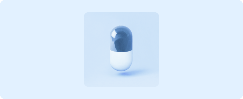 Icon with a pill blue