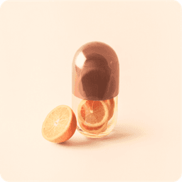 Pill on orange background